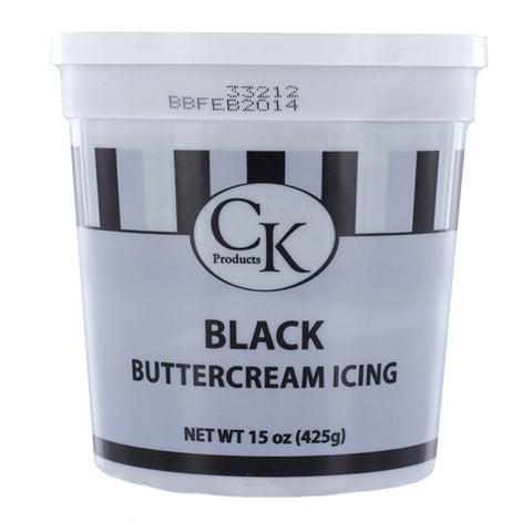 Black Buttercream Icing- 15 oz Container