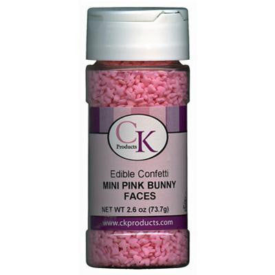 Mini Pink Bunny Faces Edible Confetti