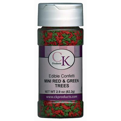 Edible Confetti Mini Red & Green Trees