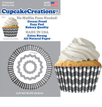 Silver Cheveron Cupcake Liners