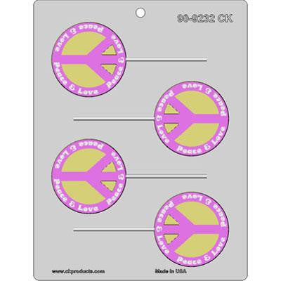 Peace Sign Lollipop Candy Mold