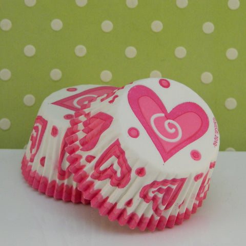 Pink Hearts Cupcake Liners