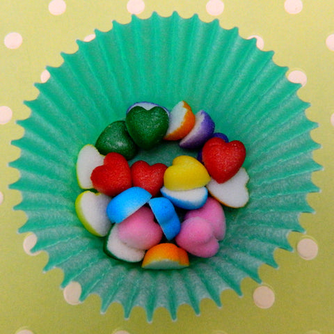 Rainbow Mini Sugar Hearts