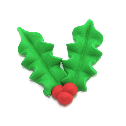 Holly & Berries Royal Icing Pieces