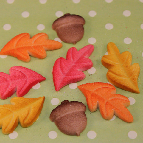 Edible Sugar Fall Leaves and Acorns