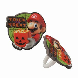 12 Halloween Mario Cupcake Rings