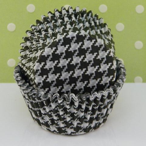 Black Houndstooth Cupcake Liners
