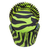 Black & Green Zebra Print Cupcake Liners