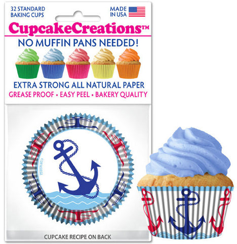 Anchor Cupcake Liners