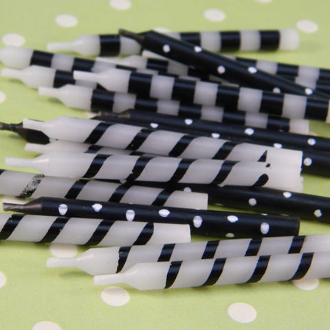 Black & White Stipes & Dots Candles