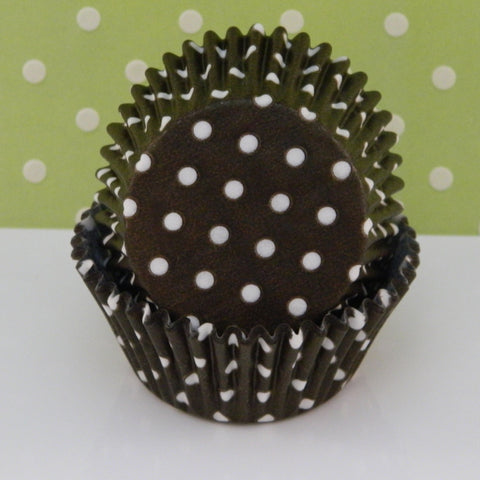 Brown with White Dots Cupcake Liners