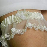 White Rose Bridal Garter