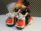 Hoggin' Bride and Groom on Motorcycles Cake Top