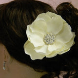 Vintage Inspired Ivory Flower / Rhinestone / Bridal / Hair Clip / Wedding / Destination / Floral / Up-Do