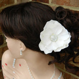 Vintage Inspired Ivory Flower / Rhinestone / Bridal / Hair Clip / Wedding / Destination / Floral / Up-Do