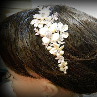 Freshwater Pearl Flower Headband / Headpiece