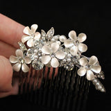 Flower with Rhinestone Hair Clip
