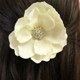 Vintage Inspired Ivory Flower / Rhinestone / Bridal / Hair Clip / Wedding / Destination / Floral / Up-Do