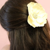 Vintage Inspired Ivory Flower / Rhinestone / Bridal / Hair Clip / Wedding / Destination / Floral / Up-Do