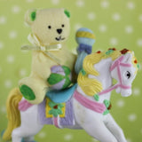 Baby Boy Teddy Bear Rocking Horse Cake Topper / Baby Shower Cake Decorations