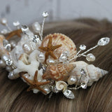 Seashell and Fresh Water Pearls Bridal Comb/ Hair Comb
