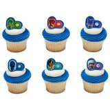 PJ Masks Heros & Villians Rings / Cupcake decorations / Cake Supplies / Favors / PJ MASK cupcake toppers (pack of 12)