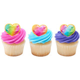 Rainbow Color Prism Hearts