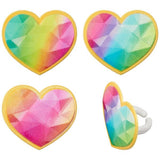 Rainbow Color Prism Hearts