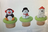 Snowman Penguin Polar Bear Cupcake Toppers