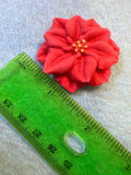 Christmas Poinsettia Royal Icing Toppers (6)