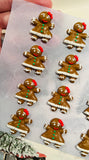 Gingerbread Girl / Royal Icing Toppers / Gingerbread House Edible Icing Decor / Christmas Icing Toppers (12 set) /Gingerbread