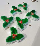 Christmas Holly Sugar Icing Toppers