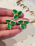 Christmas Holly Sugar Icing Toppers