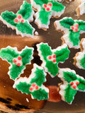 Christmas Holly Sugar Icing Toppers