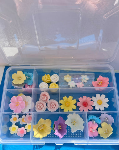Beautiful Edible Icing Flowers Set with Case