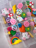 Unicorn Rainbow Edible Sugar and Icing Piece Set with Case