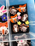 Woodland Animals Edible Sugar Piece Set with Case