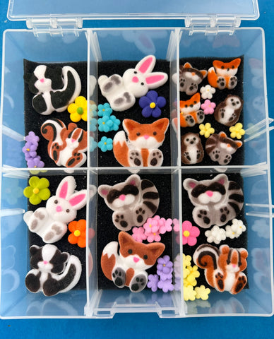 Woodland Animals Edible Sugar Piece Set with Case