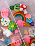 Unicorn Rainbow Edible Sugar and Icing Piece Set with Case