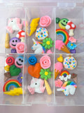 Unicorn Rainbow Edible Sugar and Icing Piece Set with Case