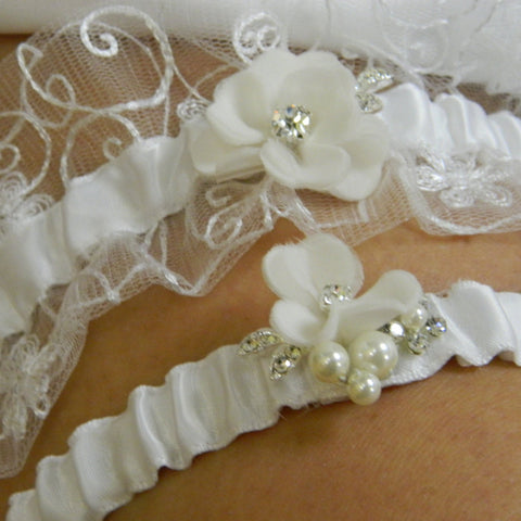 Wedding Garter Set With Rhinestones