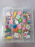 Unicorn Rainbow Edible Sugar and Icing Piece Set with Case