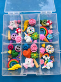 Unicorn Rainbow Edible Sugar and Icing Piece Set with Case