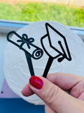 Grad Hat Diploma Cupcake Picks