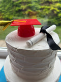 Red Graduation Cap and Diploma