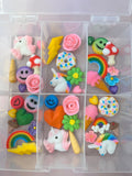 Unicorn Rainbow Edible Sugar and Icing Piece Set with Case