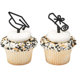 Grad Hat Diploma Cupcake Picks