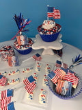 Celebrate America Cupcake Set / DIY Patriotic Treats Deco Kit / 4th of July Cupcake Decorating Kit /