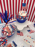 Celebrate America Cupcake Set / DIY Patriotic Treats Deco Kit / 4th of July Cupcake Decorating Kit /