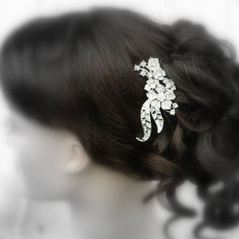 Rhinestone & Crystal Floral Hair Comb